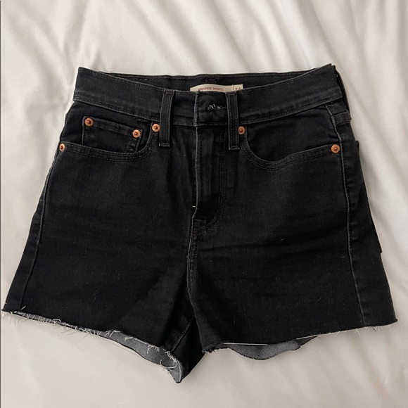 Black Levi’s 501 High Rise Shorts - Picture 1 of 7